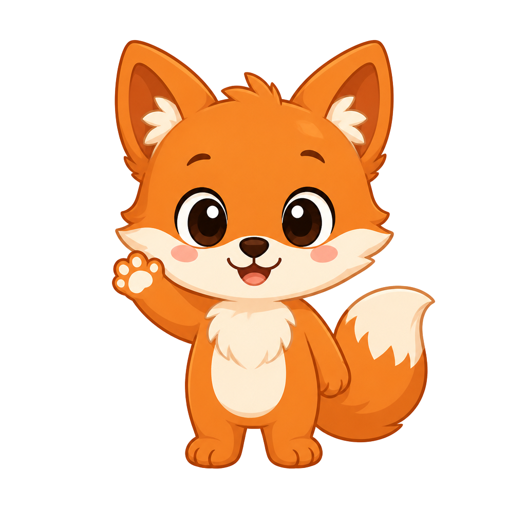 Foxy, la mascotte de Helpme, fait coucou